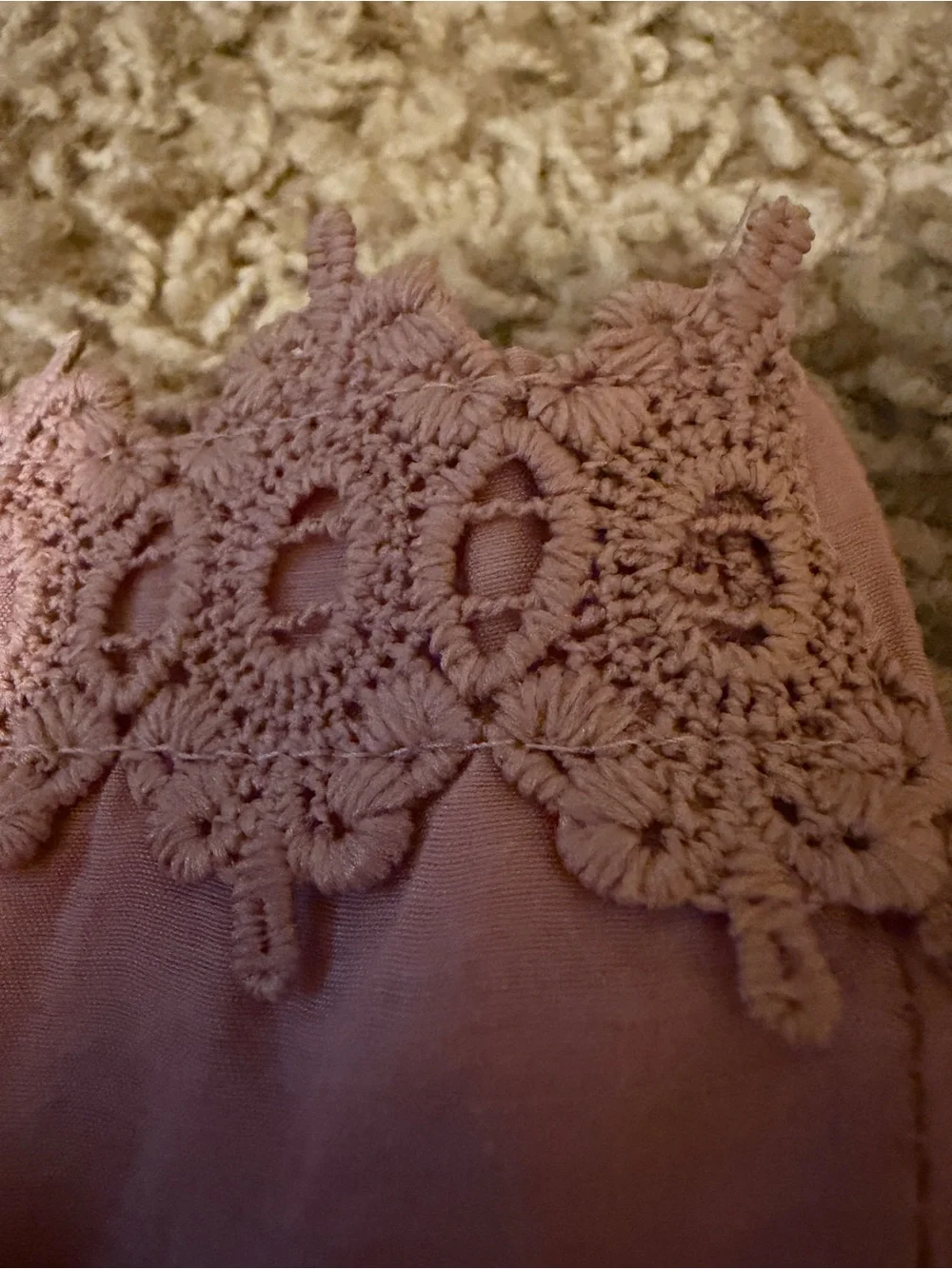 Elan Dusty Pink Tiered Crochet Lace Boho Festival Mini Skirt Large